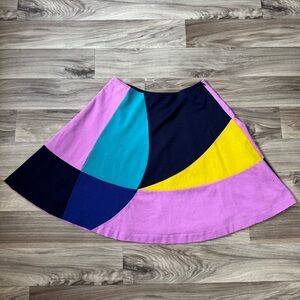 Boden Alice Ponte Geometric Colorblock A-Line Skirt Sise 12 Regular